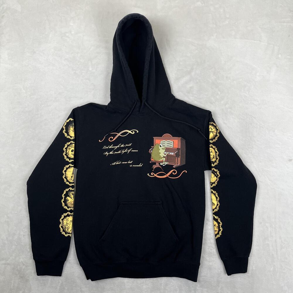 Over The Garden Wall Hoodie Size Small Black Fleece Pullover Sweatshirt Graphic